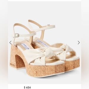 Jimmy Choo Cream Cork Platform Heels